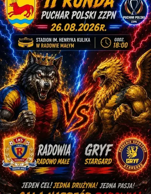 Pucharowe starcie: Radowia podejmie Gryf Stargard w II rundzie