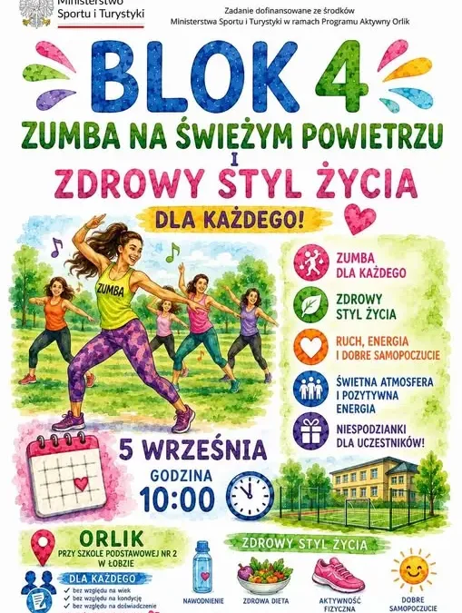 Zumba na świeżym powietrzu w Łobzie – spotkanie pełne energii już 5 września