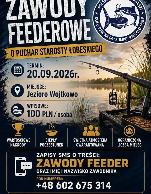 Zawody feederowe nad jeziorem Wojtkowo – zapisy trwają!