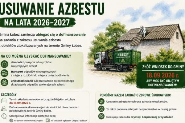 Gmina Łobez ogłasza nabór wniosków na dofinansowanie usuwania azbestu