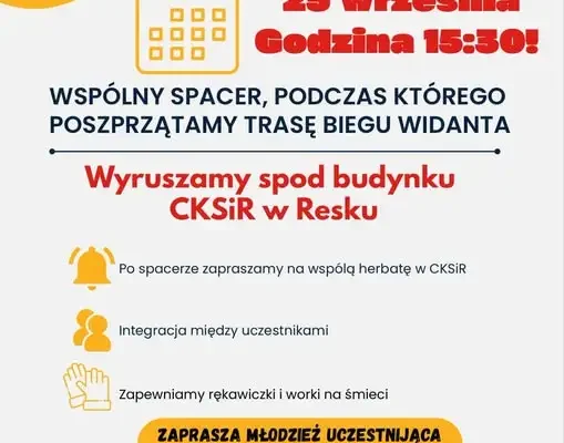 Bieg Widanta w Resku: 25 września spacer zamiast rywalizacji i wspólne sprzątanie trasy