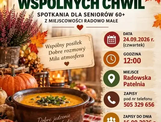 Radowo Małe: Seniorzy 60+ spotkają się przy wspólnym stole 24 września