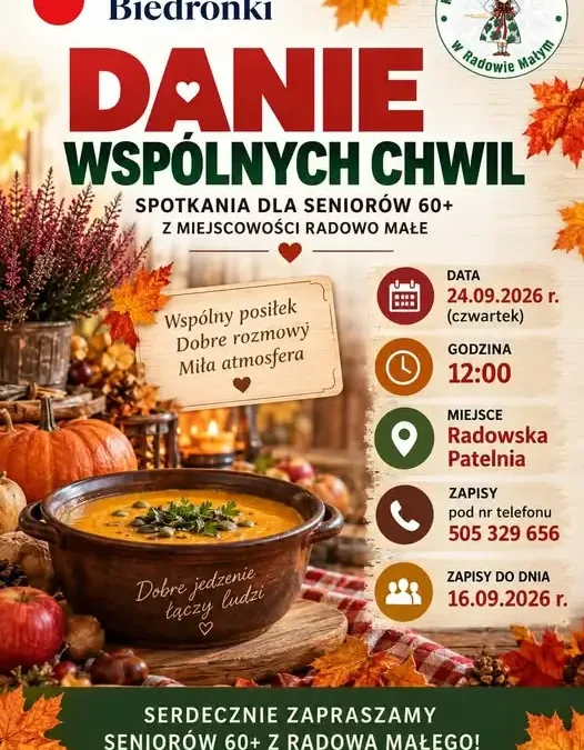 Radowo Małe: Seniorzy 60+ spotkają się przy wspólnym stole 24 września