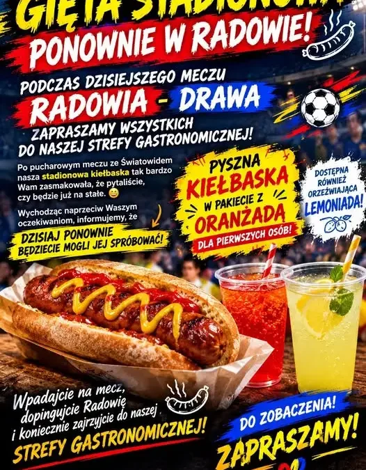 Gięta stadionowa wraca na mecz Radowia – Drawa