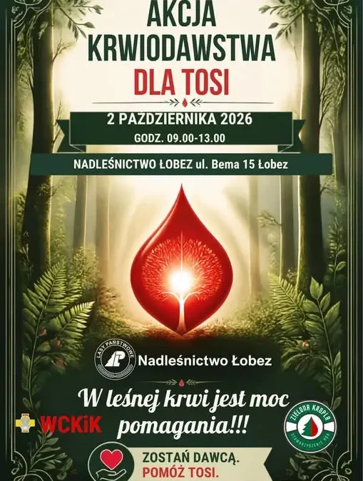 Nadleśnictwo Łobez organizuje akcję krwiodawstwa – 2 października