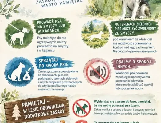 Łobez przypomina: spacer z psem to obowiązki, nie tylko przyjemność