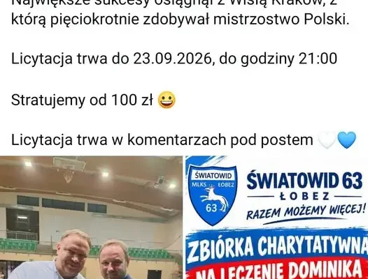 Licytacja koszulki z autografem Tomasza Frankowskiego dla Dominika z Łobza