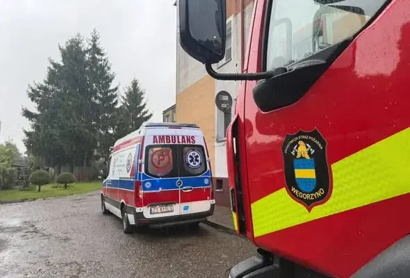 Trzy interwencje strażaków z OSP Węgorzyno: pomoc ZRM, złamana gałąź i pochylone drzewo