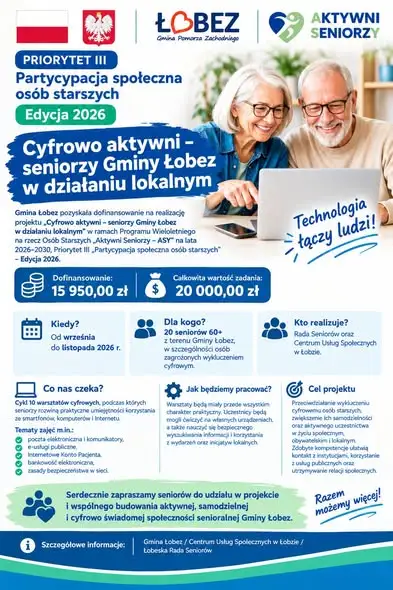 Cyfrowo Aktywni Seniorzy z Gminy Łobez – rusza nabór na warsztaty