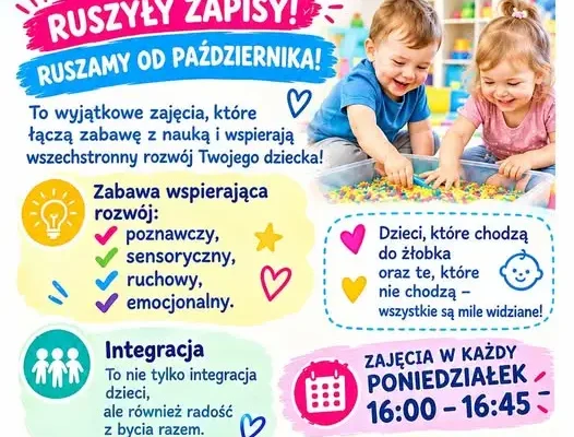 Ogólnorozwojowe zajęcia dla najmłodszych w Węgorzynie – pierwsze spotkanie bezpłatne
