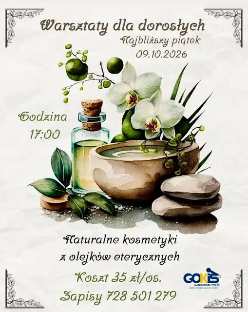 Naturalne kosmetyki i perfumy – warsztaty dla dorosłych w GOKiS Węgorzyno