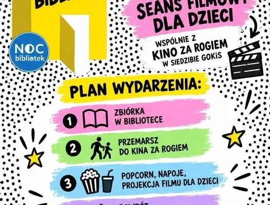 Noc Bibliotek w Węgorzynie – filmowy wieczór dla dzieci już 16 października