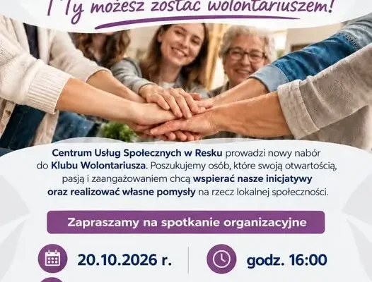 Resko: Rusza Klub Wolontariusza – spotkanie organizacyjne już 20 października