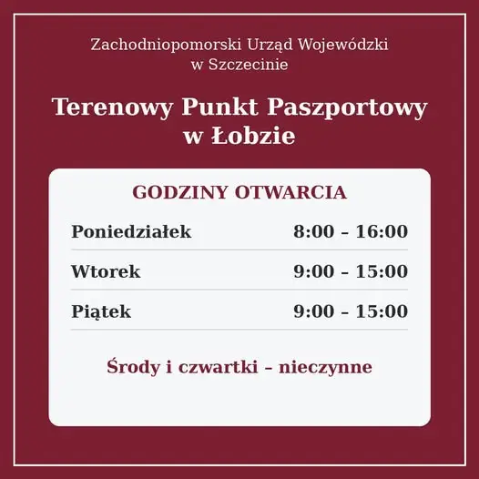 Punkt paszportowy w Łobzie – sprawdź godziny otwarcia przed wizytą