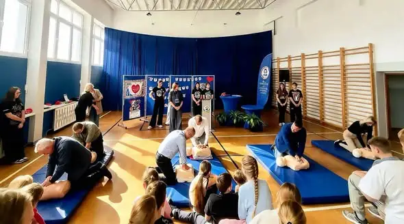 Łobez stawia na pierwszą pomoc – uczniowie ćwiczyli resuscytację